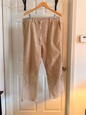 PacSun Men's Beige Corduroy Drawstring Pants in Large